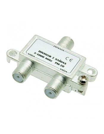 DIVISOR SPLITTER PARA ANTENA 2 SAÍDAS BAIXA FREQUÊNCIA 5~1000MHz