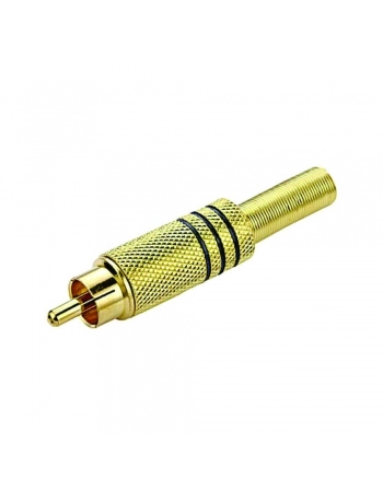 PLUG RCA GOLD COM RABICHO 6MM PRETO