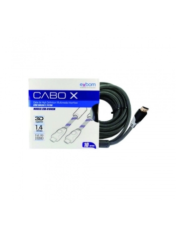 CABO HDMI + HDMI 1.4 FULL HD BLINDADO COM FILTRO 10 METROS