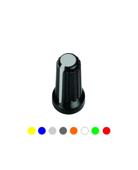 KNOB ROTATIVO PARA EIXO ESTRIADO AZUL 15X20.5 MM