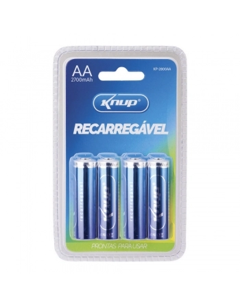 PILHA RECARREGÁVEL AA NI-MH 2700MAH CARTELA COM 4