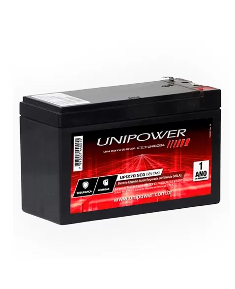 BATERIA SELADA UP 1270 12V 7AH (6,4AH) UNIPOWER