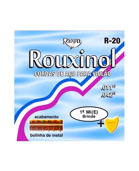 JOGO DE CORDAS R20 PARA VIOLÃO COM BOLINHA - ROUXINOL