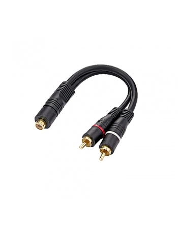 CABO Y RCA FEMEA + 2 RCA MACHO 20 CM PRETO PARA SOM