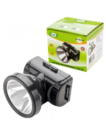 LANTERNA LED RECARREGÁVEL 1 LED COM SUPORTE PARA CABEÇA ID-8623L