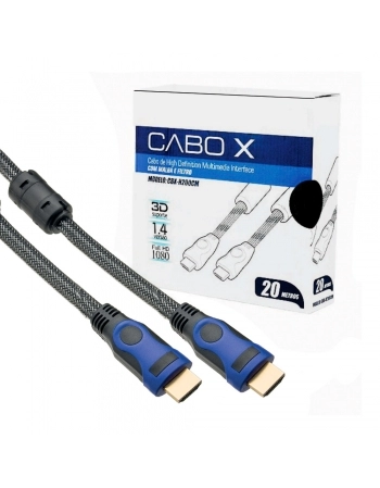 CABO HDMI + HDMI 1.4 FULL HD BLINDADO COM FILTRO 20 METROS