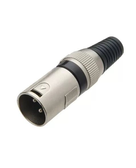 CONECTOR CANNON MACHO XLR COM ROSCA PRETO