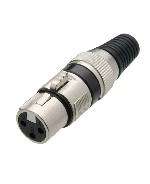 CONECTOR CANNON FEMEA TZCR4 COM ROSCA PRETO METAL