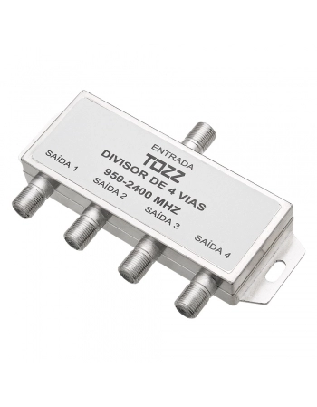 DIVISOR SPLITTER PARA ANTENA 4 SAÍDAS ALTA FREQUÊNCIA 950~2400MHz TOZZ