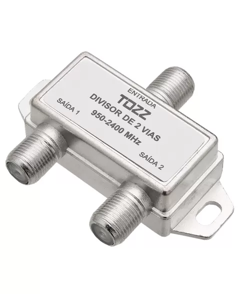 DIVISOR SPLITTER PARA ANTENA 2 SAÍDAS ALTA FREQUÊNCIA 900~2500MHz TOZZ