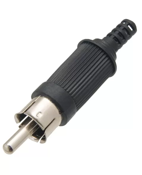 PLUG RCA PRETO COM RABICHO TZPG12