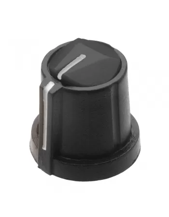 KNOB ROTATIVO PARA EIXO ESTRIADO COM TAMPA PRETO 18X19,3 MM