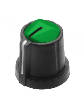 KNOB ROTATIVO PARA EIXO ESTRIADO COM TAMPA VERDE 18X19,3 MM