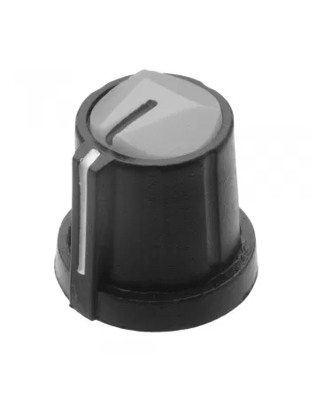 KNOB ROTATIVO PARA EIXO ESTRIADO COM TAMPA CINZA 18X19,3 MM