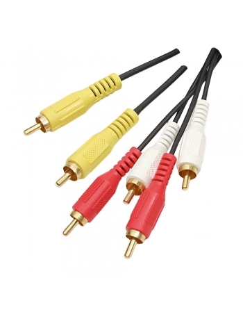 CABO 3 RCA + 3 RCA PONTA GOLD COM 2 METROS