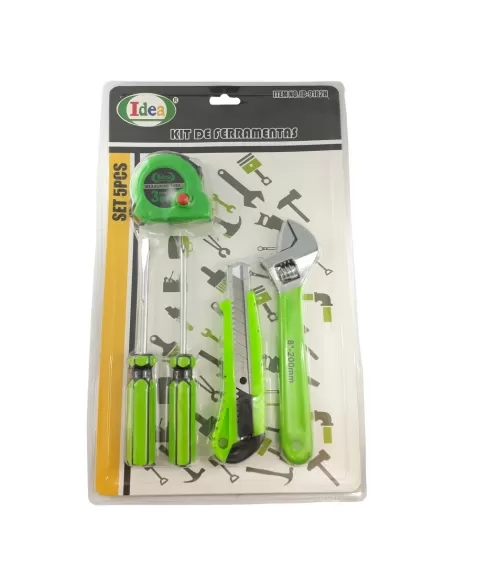 KIT FERRAMENTAS COM 5 PEÇAS BLISTER ID-9182H