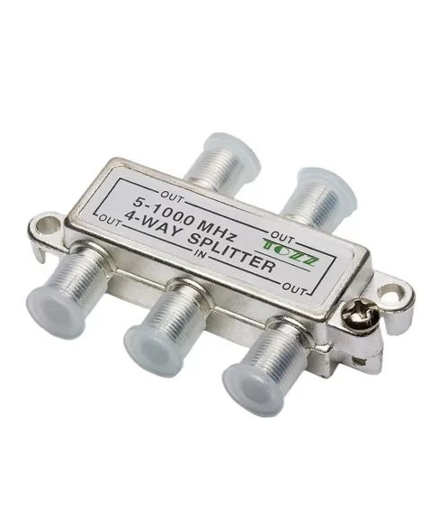 DIVISOR SPLITTER PARA ANTENA 4 SAÍDAS BAIXA FREQUÊNCIA 5~1000MHz BLINDADO