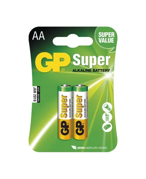 PILHA AA SUPER ALCALINA 1,5V CARTELA COM 2