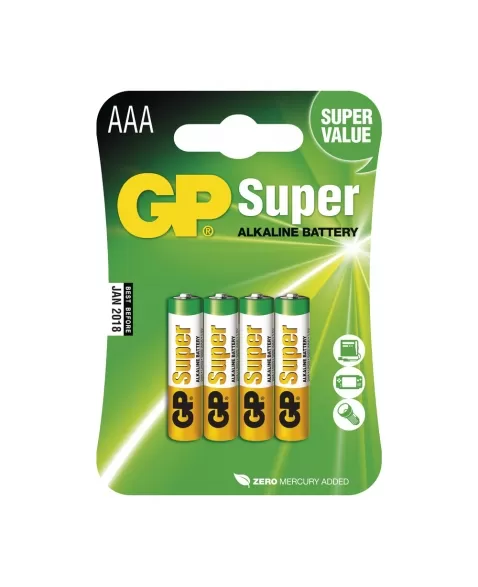 PILHA AAA SUPER ALCALINA 1,5V CARTELA COM 4