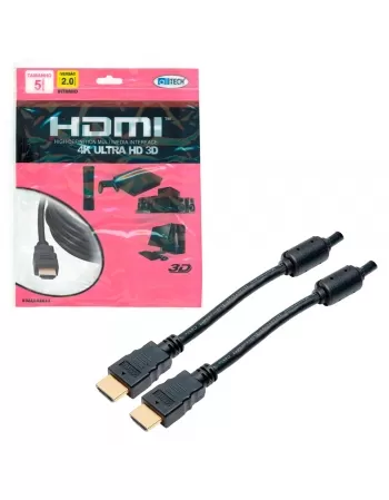 CABO HDMI + HDMI 2.0 FULL HD COM FILTRO PONTA GOLD 5 METROS