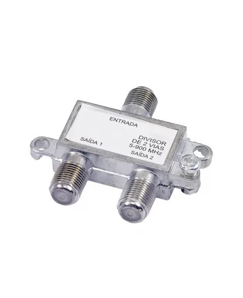 DIVISOR SPLITTER PARA ANTENA 2 SAÍDAS BAIXA FREQUÊNCIA 50~900MHz