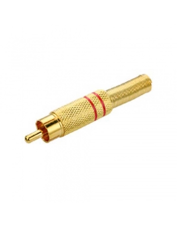 *PLUG RCA C/ RABICHO 4MM (OURO) (PT)