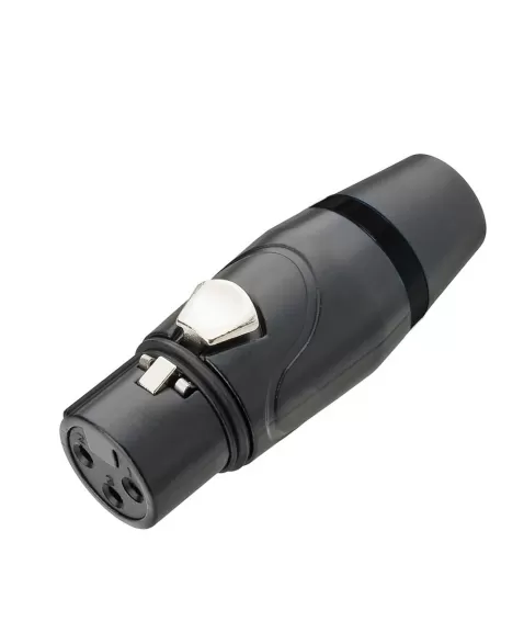 CONECTOR CANNON FÊMEA TZCR10 PRETO ANEL PRETO TOZZ