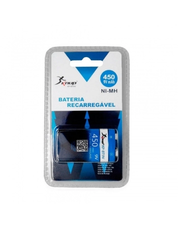 BATERIA RECARREGÁVEL 9V NI-MH 450 MAH BLISTER