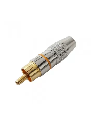 PLUG RCA TZPG15 PROFISSIONAL ESTRIADO 6MM PONTA GOLD AMARELO