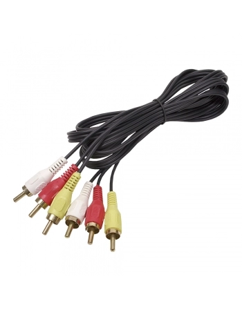 CABO 3 RCA + 3 RCA PONTA GOLD COM 2 METROS