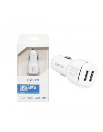 CARREGADOR VEICULAR PARA CELULAR 2 PORTAS USB 2,1A