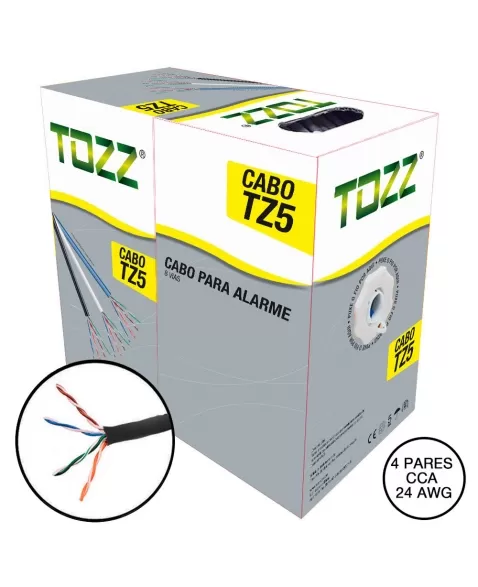 CABO DE REDE CAT-5e TZ5 CAIXA COM 305 PRETO