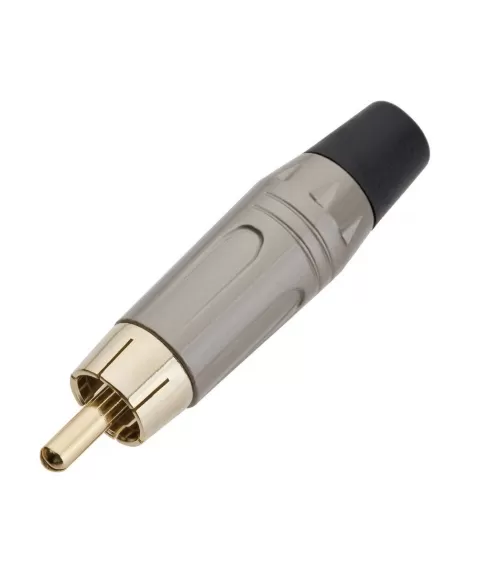 PLUG RCA TZPG18 PROFISSIONAL PRATA COM RABICHO PRETO