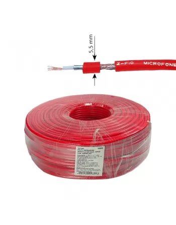 FIO MICROFONE MONO TZFO3 5.5MM VERMELHO 100M