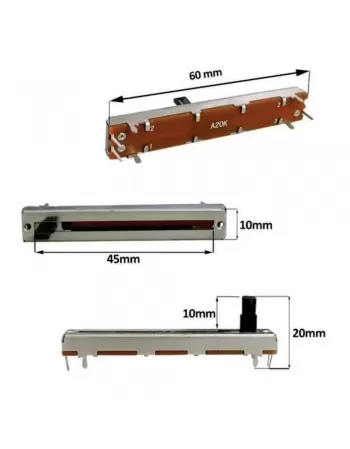 POTENCIÔMETRO DESLIZANTE 20KA PARA MESA STANER