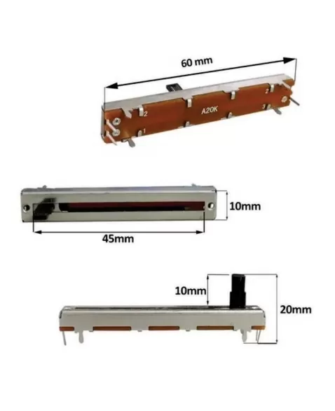POTENCIÔMETRO DESLIZANTE 20KA PARA MESA STANER