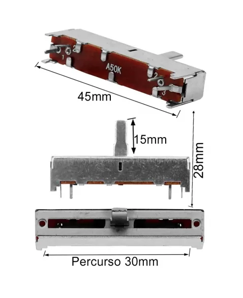 POTENCIÔMETRO DESLIZANTE 50KA SL30V2